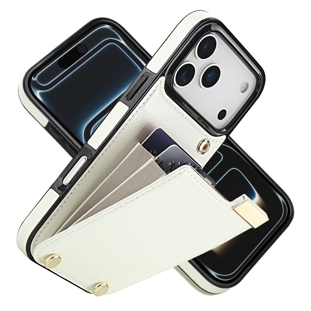 Leather Wallet Card Holder Phone Cover - Étui Portefeuille Porte-Cartes pour iPhone 17