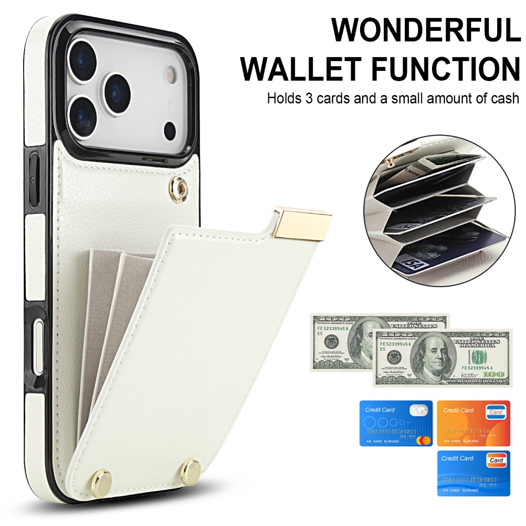 Étui Portefeuille Porte-Cartes - Leather Wallet Card Holder Phone Cover avis et prix