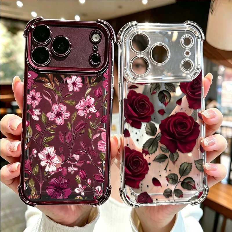 Coque à motifs floraux rouges  - Vintage Floral Pattern Soft Case avis et prix