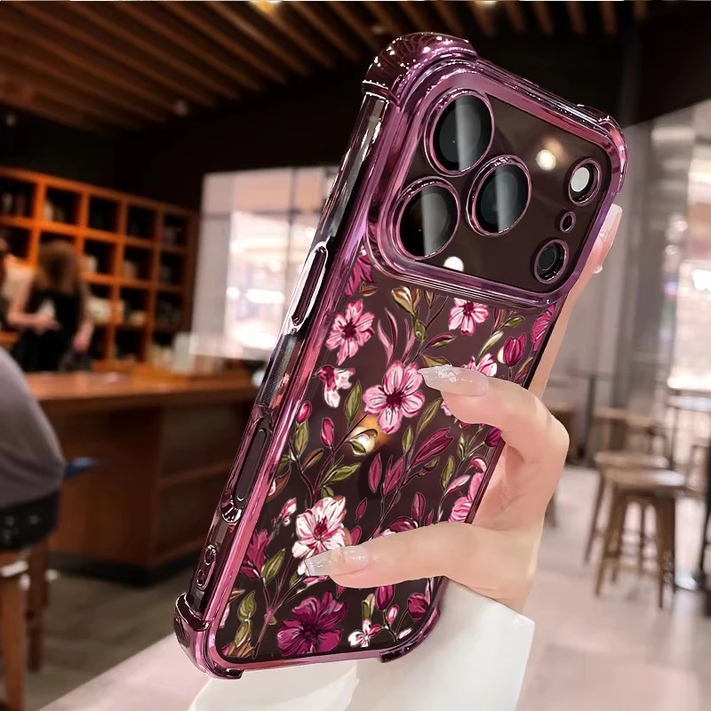 Coque à motif floral rouge vin - Vintage Floral Pattern Soft Case avis et prix