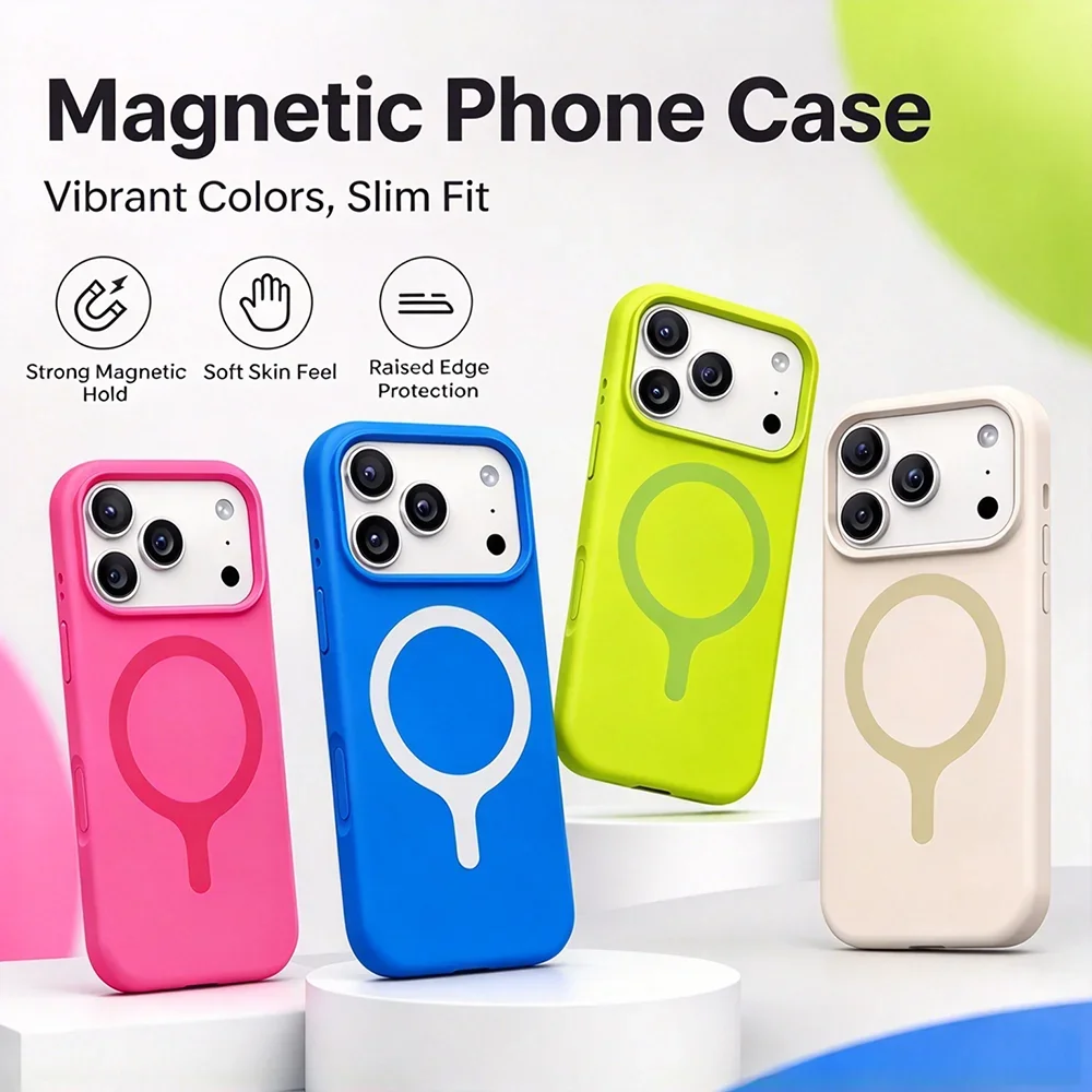 Coque de téléphone en silicone - Liquid Silicone Magnetic Phone Case avis et prix